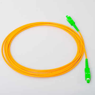 Ftth 9/125um Singlemode simplex σκοινιού μπαλωμάτων οπτικών ινών σακακιών PVC Lszh κίτρινο