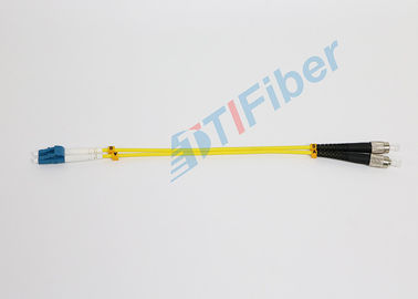 FC - LC ενιαίο τρόπου οπτικών ινών σκοινί μπαλωμάτων οπτικής ίνας καλωδίων διπλό