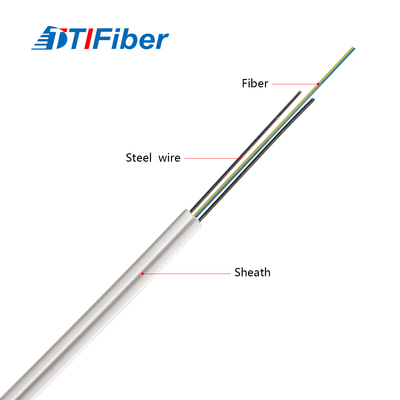 Εσωτερικό ενιαίο καλώδιο πτώσης τρόπου GJXH FTTH επίπεδο με G657A1 G657A2