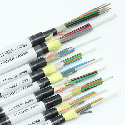 FTTH FTTX Εξωτερικό ADSS με μονό κάλυμμα διπλό κάλυμμα 8F 12F 24F 48F Καλώδιο οπτικών ινών
