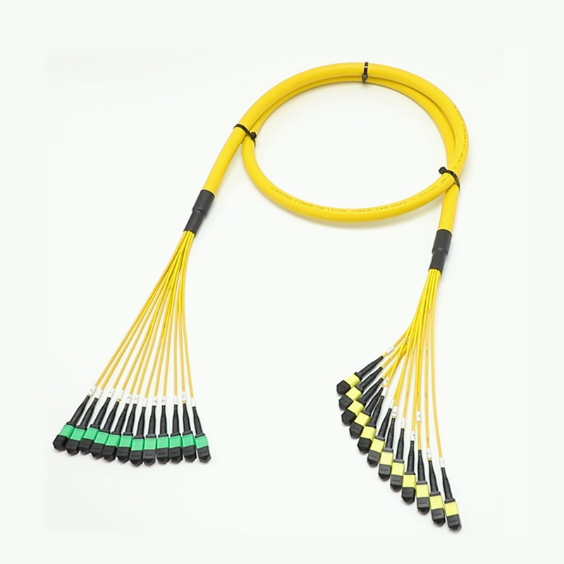 Χαμηλή απώλεια MPO Fanout Cable Μεγάλη ποσότητα πυρήνα 1M 144F SMG657A1 MPO APC σε MPO APC Breakout Fiber Optic Patch Cord